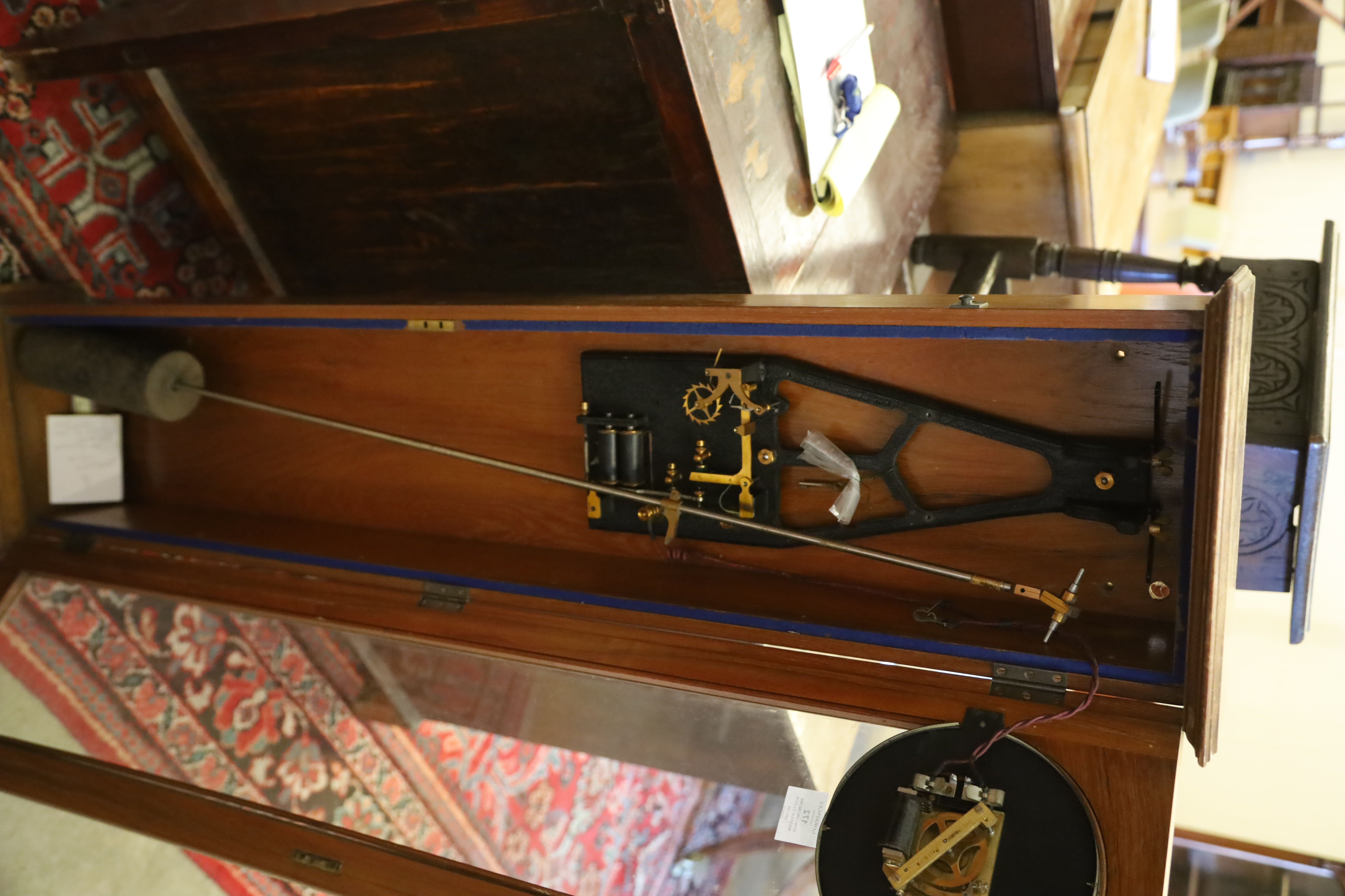 A mid 20th century teak cased Synchronome master clock, height 128cm